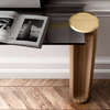 Hill - Console - Natural Oak- Smoked Glass - Gold Plate