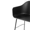 Harbour Bar Arm Chair - Black Steel Legs - Hard Shell