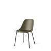 Harbour Dining Side Chair - Black Steel Legs - Hard Shell - Olive