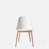 Harbour Dining Side Chair - Natural Oak Wood Legs - Hard Shell - White