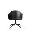 Harbour Swivel Arm Chair - Black Steel Base - Hard Shell- Black