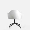 Harbour Swivel Arm Chair - Black Steel Base - Hard Shell - White
