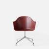 Harbour Swivel Arm Chair - Polished Aluminum Base - Hard Shell- Burned Red