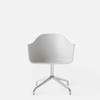 Harbour Swivel Arm Chair - Polished Aluminum Base - Hard Shell - Light Grey
