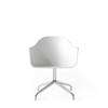 Harbour Swivel Arm Chair - Polished Aluminum Base - Hard Shell - White