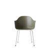 Harbour Dining Arm Chair - White Steel Legs - Hard Shell- Olive