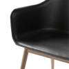 Harbour Dining Arm Chair - Natural Oak Wood Legs - Dakar black