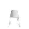 Harbour Dining Side Chair - White Steel Legs - Hard Shell- Light Grey