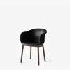 Elefy JH31 Dining Chair Walnut Legs Black Silk Leather Shell