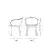 Diagram - Elefy JH31 Dining Chair Wooden Legs Leather Shell