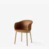 Elefy JH31 Dining Chair Oak Legs Cognac Silk Leather Shell