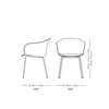 Diagram - Elefy JH28 Dining Chair Metal Legs Hard Shell