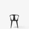 In Between SK2 Dining Chair Upholstered - Black Lacquered Oak - Black Leather