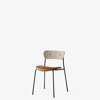 Pavilion AV3 Dining Chair Upholstered Seat - Cognac Silk Leather -white oak