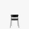 Pavilion AV3 Dining Chair Upholstered Seat - Black Silk Leather - black oak
