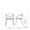 Diagram - Pavilion AV4 Dining Armrest Upholstered Seat
