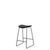 2D Counter Stool - Un-Upholstered Black Sledge Base - black stained birch