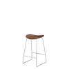 2D Counter Stool - Un-Upholstered Chrome Sledge Base - American Walnut