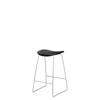 2D Counter Stool - Un-Upholstered Chrome Sledge Base - black stained birch