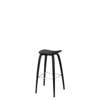 2D Bar Stool - Un-Upholstered Wood Base - black stained birch