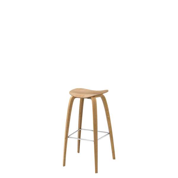 2D Bar Stool - Un-Upholstered Wood Base - Oak