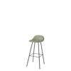 3D Bar Stool - Un-Upholstered Center base Hirek Shell - Black base - Hirek Mistletoe Green