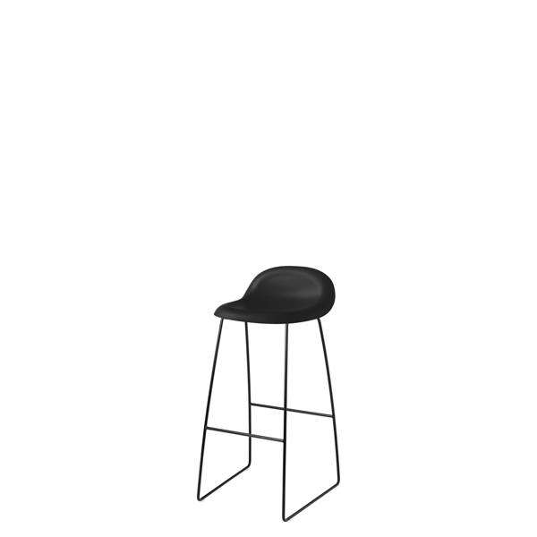 3D Bar Stool - Un-Upholstered Sledge base Hirek Shell - Black base - Hirek black