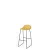 3D Bar Stool - Un-Upholstered Sledge base Hirek Shell - Black base - Hirek Venetian Gold