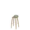3D Counter Bar Stool - Un-Upholstered Wood base Hirek Shell - oak - Hirek Mistletoe Green