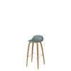 3D Counter Bar Stool - Un-Upholstered Wood base Hirek Shell - oak - Hirek Rainy Grey