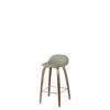 3D Counter Bar Stool - Un-Upholstered Wood base Hirek Shell - American Walnut - Hirek Mistletoe Green