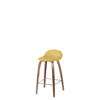 3D Counter Bar Stool - Un-Upholstered Wood base Hirek Shell - American Walnut - Hirek Venetian Gold