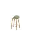 3D Counter Bar Stool - Un-Upholstered Wood base Hirek Shell - oak - Hirek Mistletoe Green