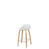 3D Counter Bar Stool - Un-Upholstered Wood base Hirek Shell - oak - Hirek Soft White