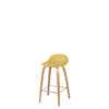 3D Counter Bar Stool - Un-Upholstered Wood base Hirek Shell - oak - Hirek Venetian Gold