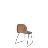 3D Dining Chair - Front Upholstered Sledge Base stackable Wood Shell - American Walnut gabriel crisp 04604