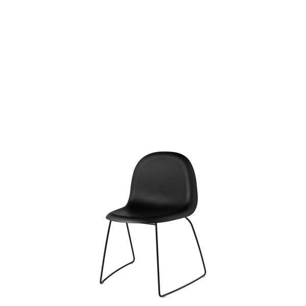 3D Dining Chair - Un-Upholstered Sledge Base Stackable Hirek Shell - Black Hirek black