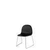 3D Dining Chair - Un-Upholstered Sledge Base Stackable Hirek Shell - Chrome Hirek black