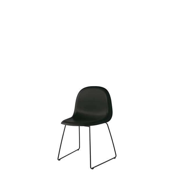 3D Dining Chair - Un-Upholstered Sledge Base Hirek Shell - Black Hirek black