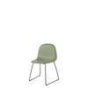 3D Dining Chair - Un-Upholstered Sledge Base Hirek Shell - Black Hirek Mistletoe Green