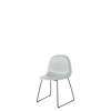 3D Dining Chair - Un-Upholstered Sledge Base Hirek Shell - Black Hirek nightfallblue