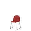 3D Dining Chair - Un-Upholstered Sledge Base Hirek Shell - Black Hirek shycherryred