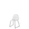 3D Dining Chair - Un-Upholstered Sledge Base Hirek Shell - Black Hirek Soft White