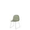 3D Dining Chair - Un-Upholstered Sledge Base Hirek Shell - Chrome Hirek Mistletoe Green