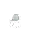 3D Dining Chair - Un-Upholstered Sledge Base Hirek Shell - Chrome Hirek nightfallblue