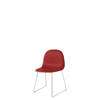 3D Dining Chair - Un-Upholstered Sledge Base Hirek Shell - Chrome Hirek shycherryred