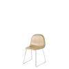 3D Dining Chair - Un-Upholstered Sledge Base Wood Shell - Oak