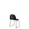 3D Dining Chair - Un-Upholstered Sledge Base Wood Shell - Black Stained Beech