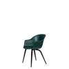 Bat Dining Chair - Un-Upholstered Wood Base - Blackstained beech Base - dark green Shell