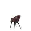 Bat Dining Chair - Un-Upholstered Wood Base - Blackstained beech Base - dark pink Shell